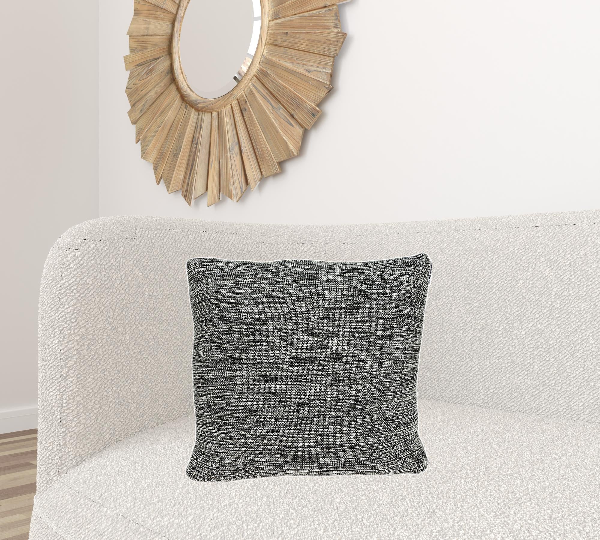 20"X 20" Transitional Heather Gray Cotton Pillow