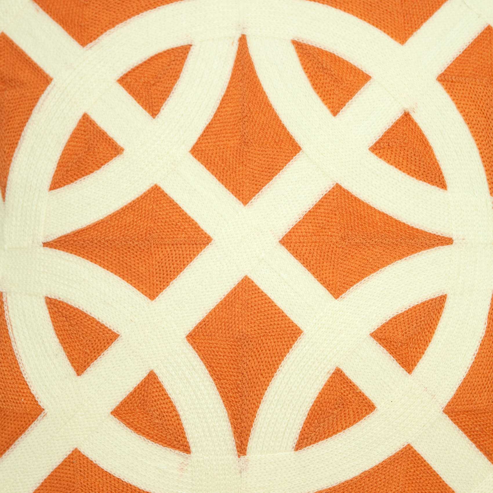 20" X 7" X 20" Transitional Orange Pillow Cover With Poly Insert