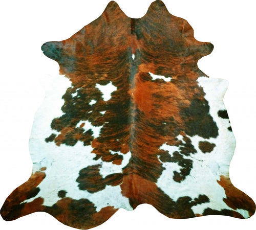 6 Ft Tri-Colored Brindled Cowhide Rug