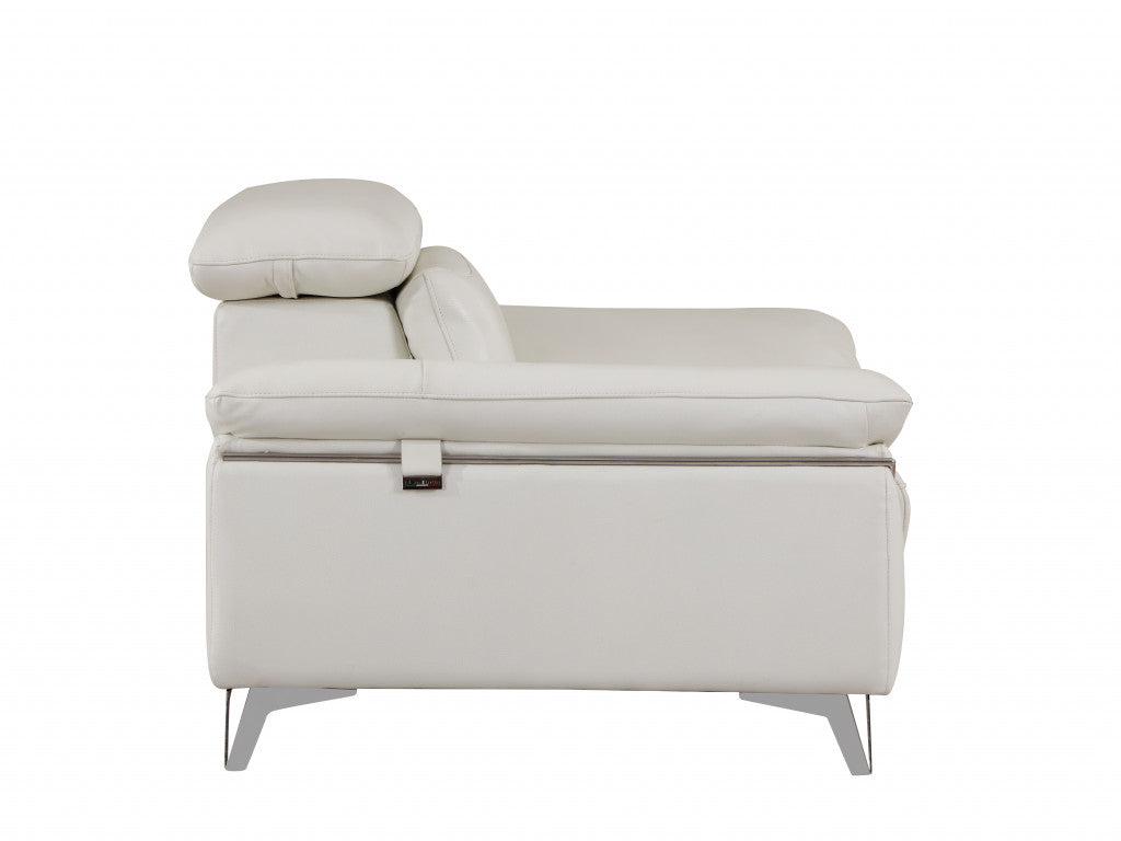 68'" X 41'"  X 39'" Modern White Leather Sofa And Loveseat