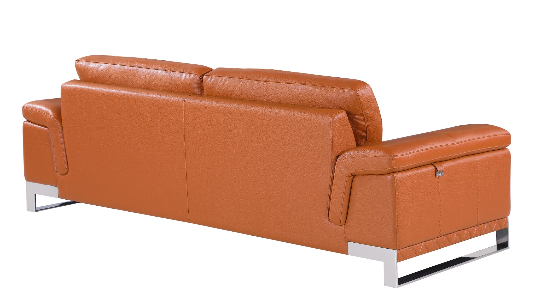 73'" X 39'"  X 32'" Modern Camel Leather Sofa And Loveseat