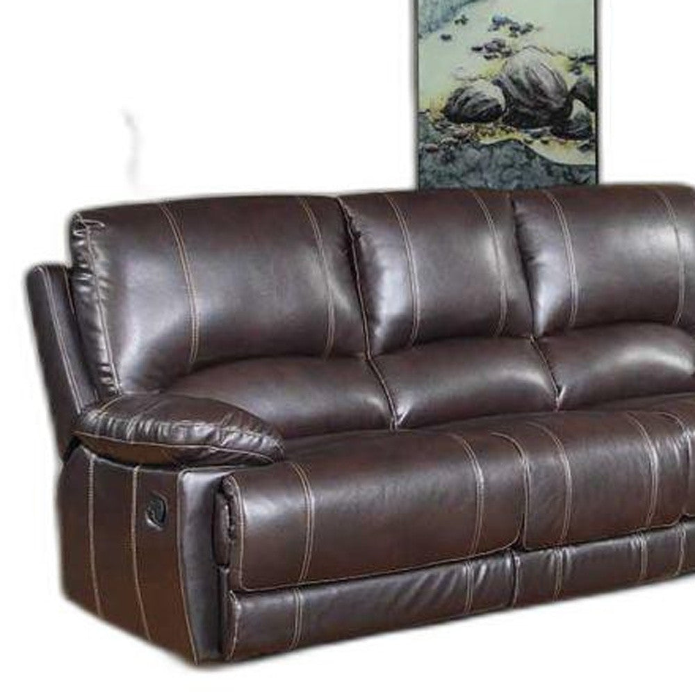 76'" X 40'"  X 41'" Modern Brown Leather Sofa And Loveseat