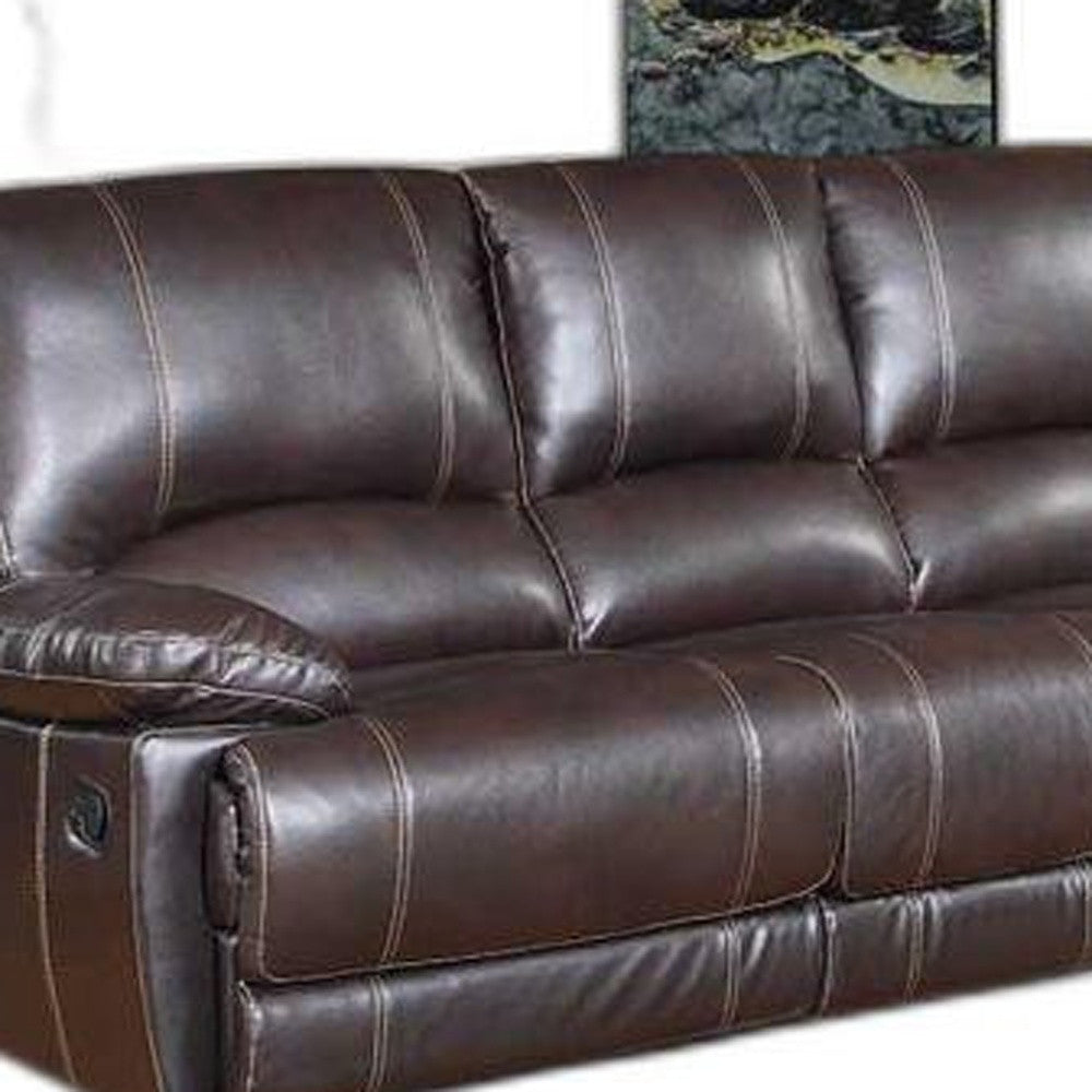 76'" X 40'"  X 41'" Modern Brown Leather Sofa And Loveseat