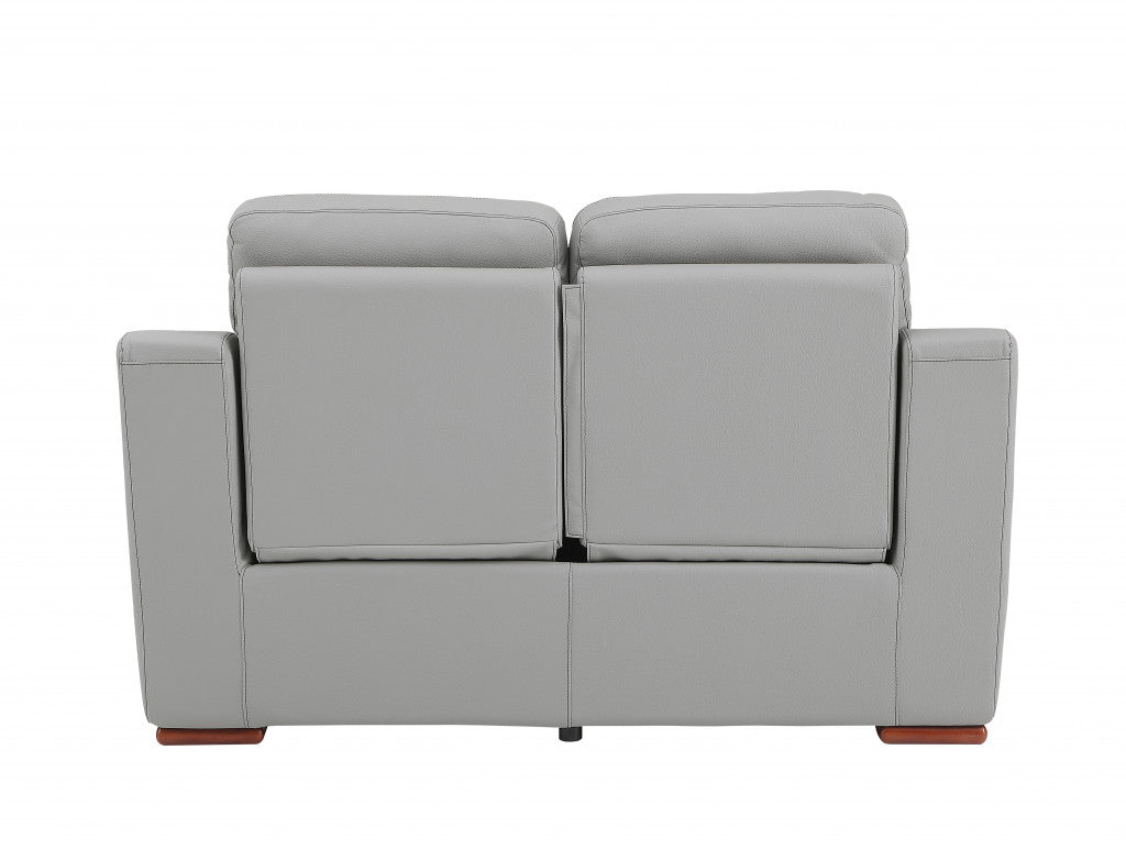 67'" X 41'"  X 41'" Modern Gray Leather Loveseat