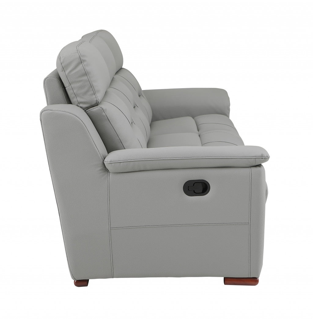 67'" X 41'"  X 41'" Modern Gray Leather Loveseat