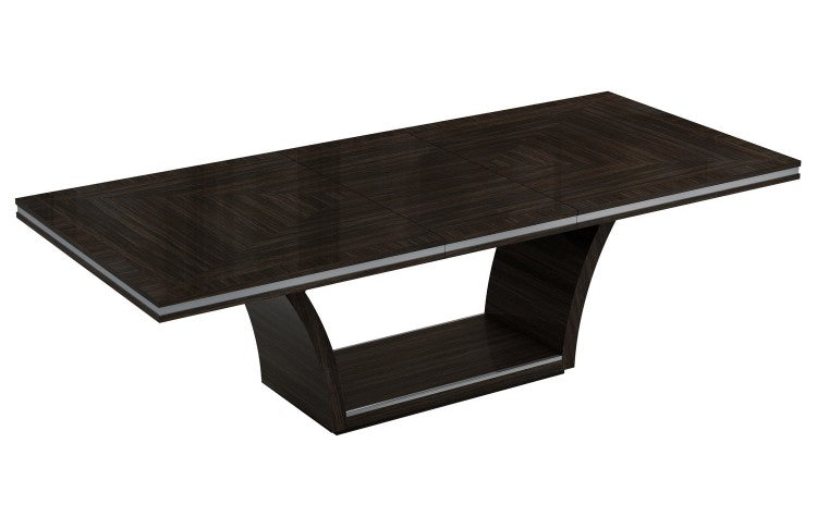 98" Dark Brown Solid Wood Dining Table