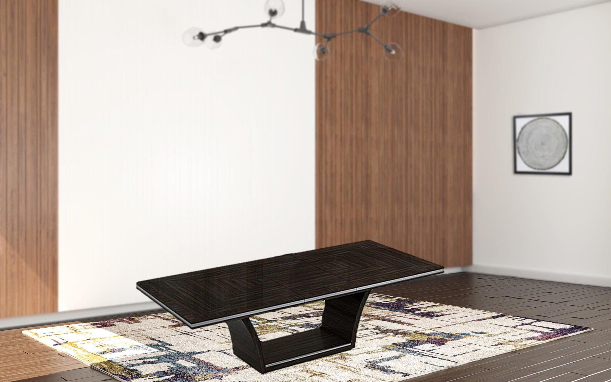 98" Dark Brown Solid Wood Dining Table