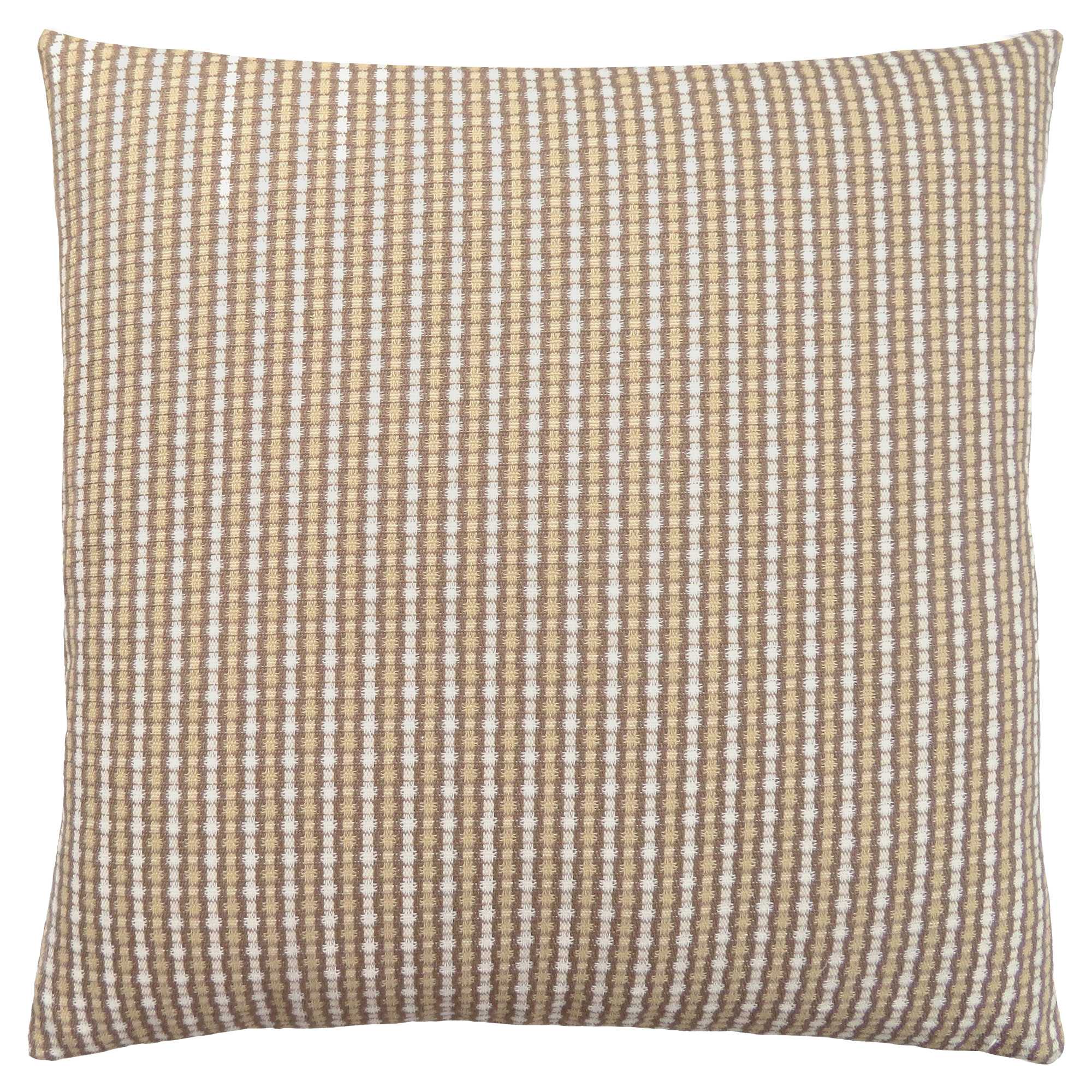 18" X 18" Taupe Polyester Striped Zippered Pillow