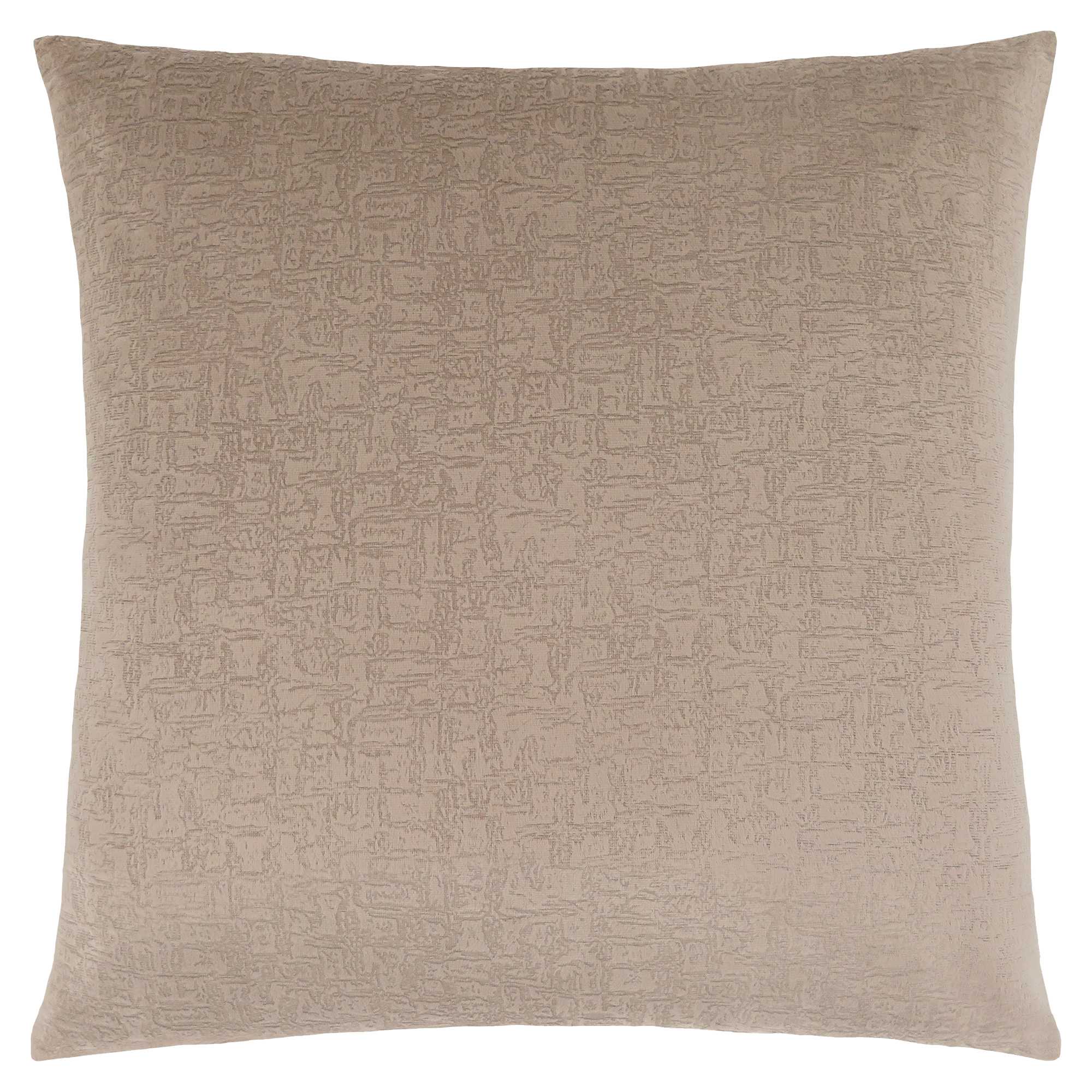 18" X 18" Taupe Velvet Polyester Mosaic Zippered Pillow