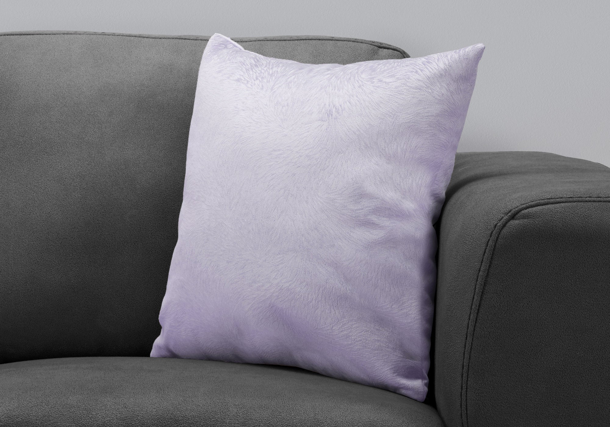 18" X 18" Purple Velvet Polyester Feather Zippered Pillow