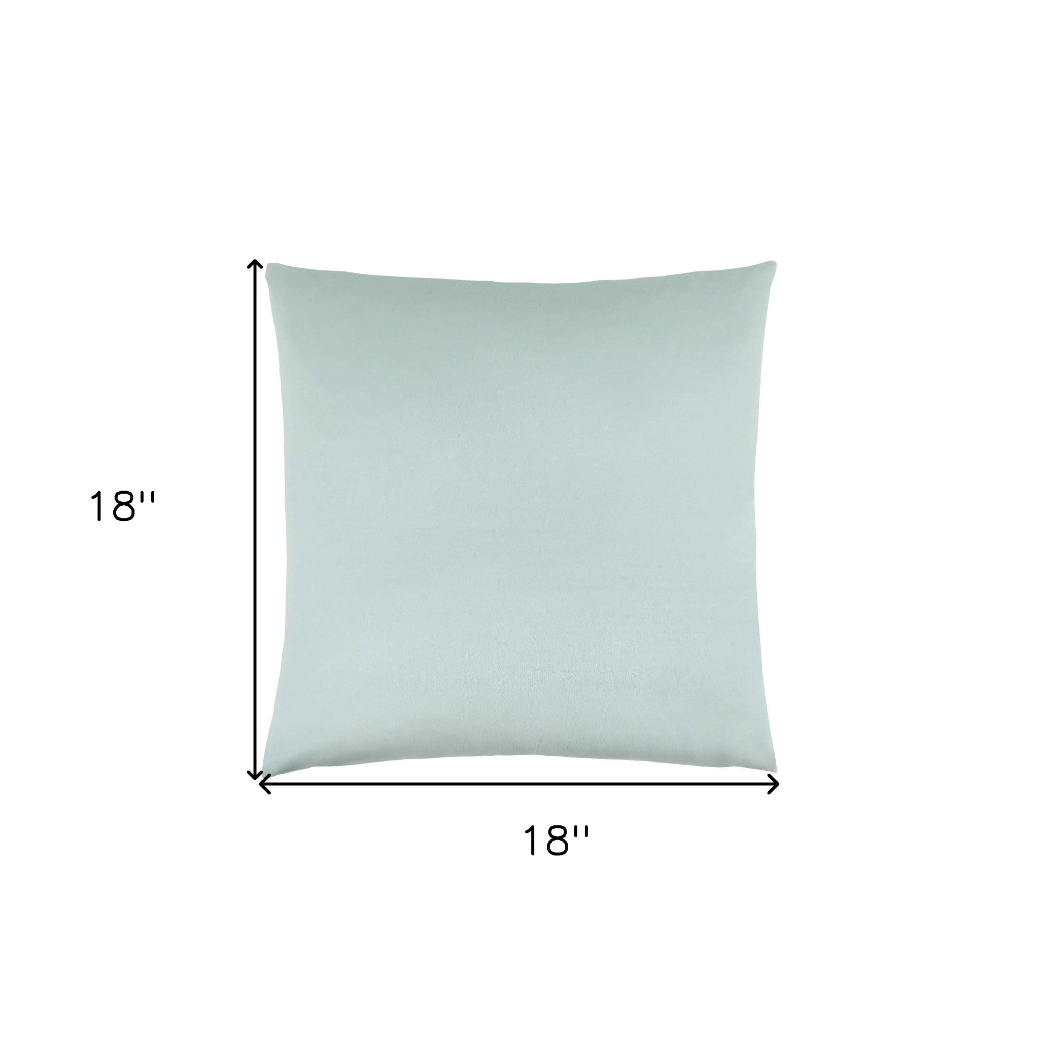 18" X 18" Mint Green Polyester Zippered Pillow