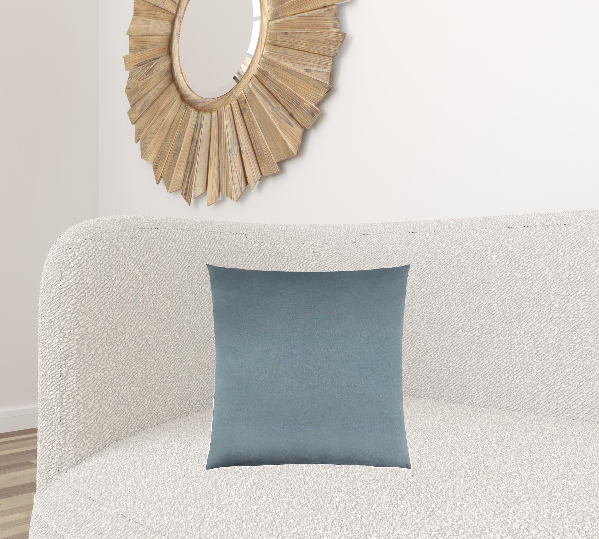 18" X 18" Blue Polyester Zippered Pillow