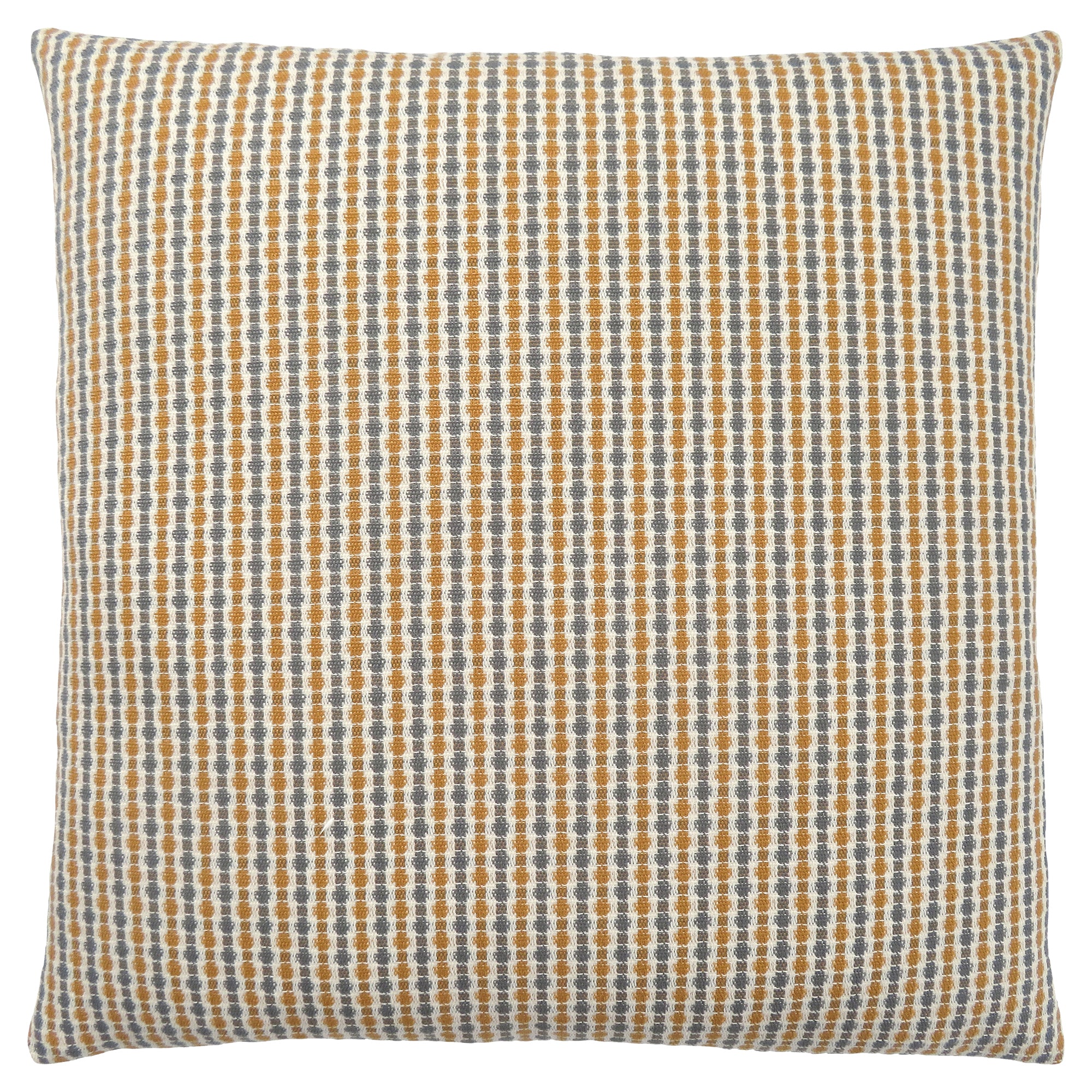 Set Of Two 18" X 18" Gold and White Polyester Striped Zippered Pillow