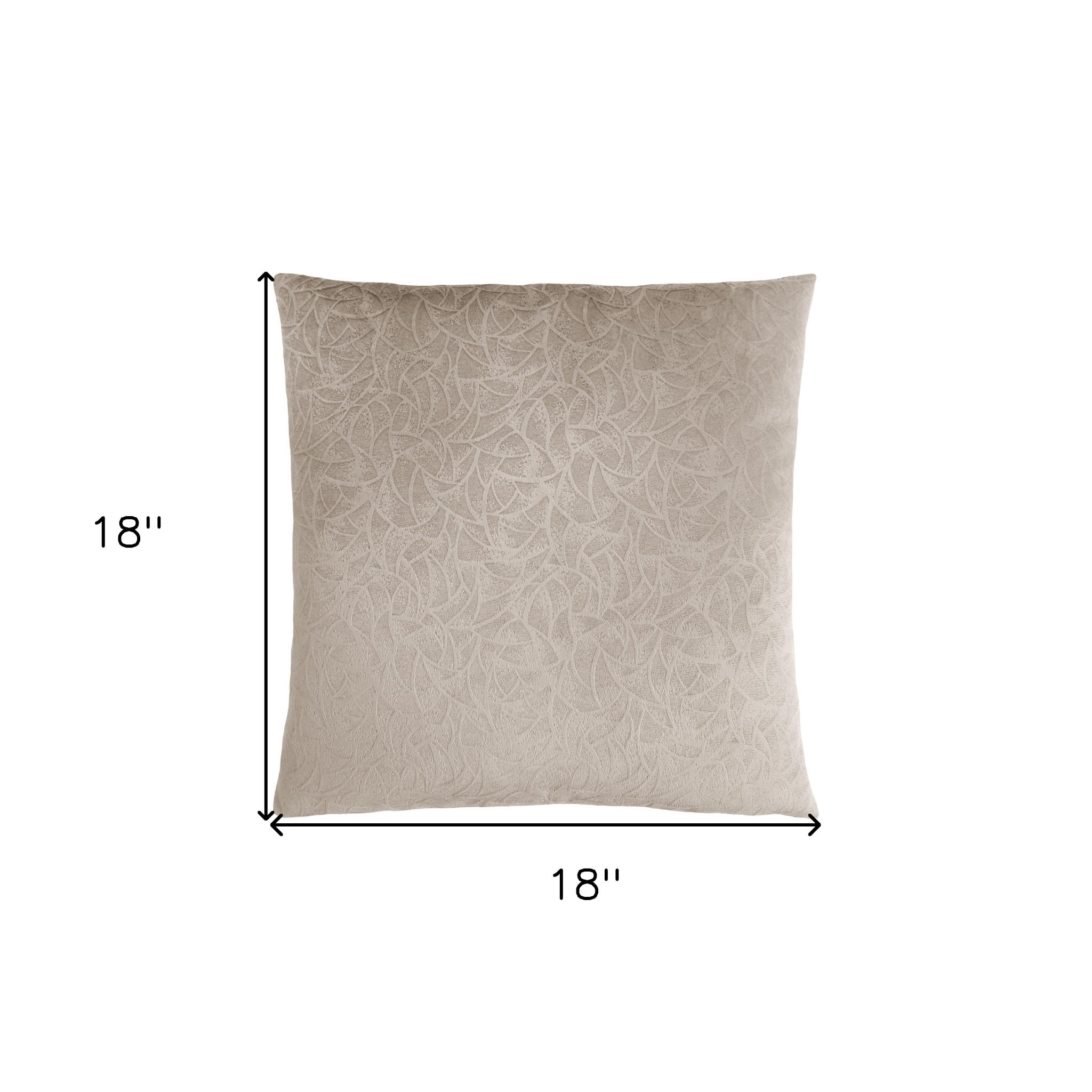 Set Of Two 18" X 18" Taupe Velvet Polyester Floral Zippered Pillow