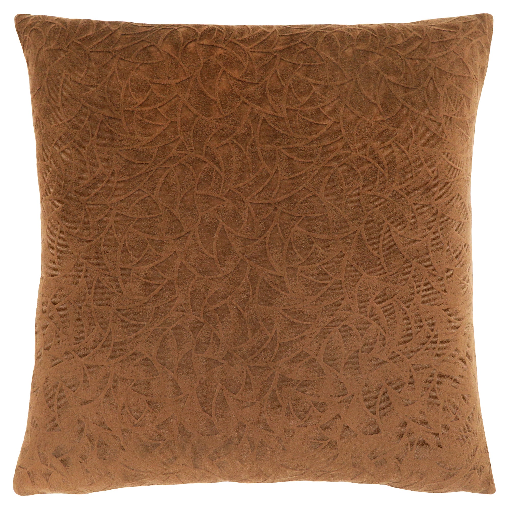 Set Of Two 18" X 18" Brown Velvet Polyester Floral Zippered Pillow