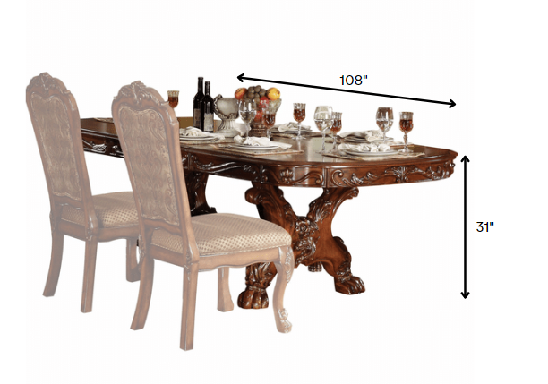 46" Dark Brown Solid Wood Dining Table