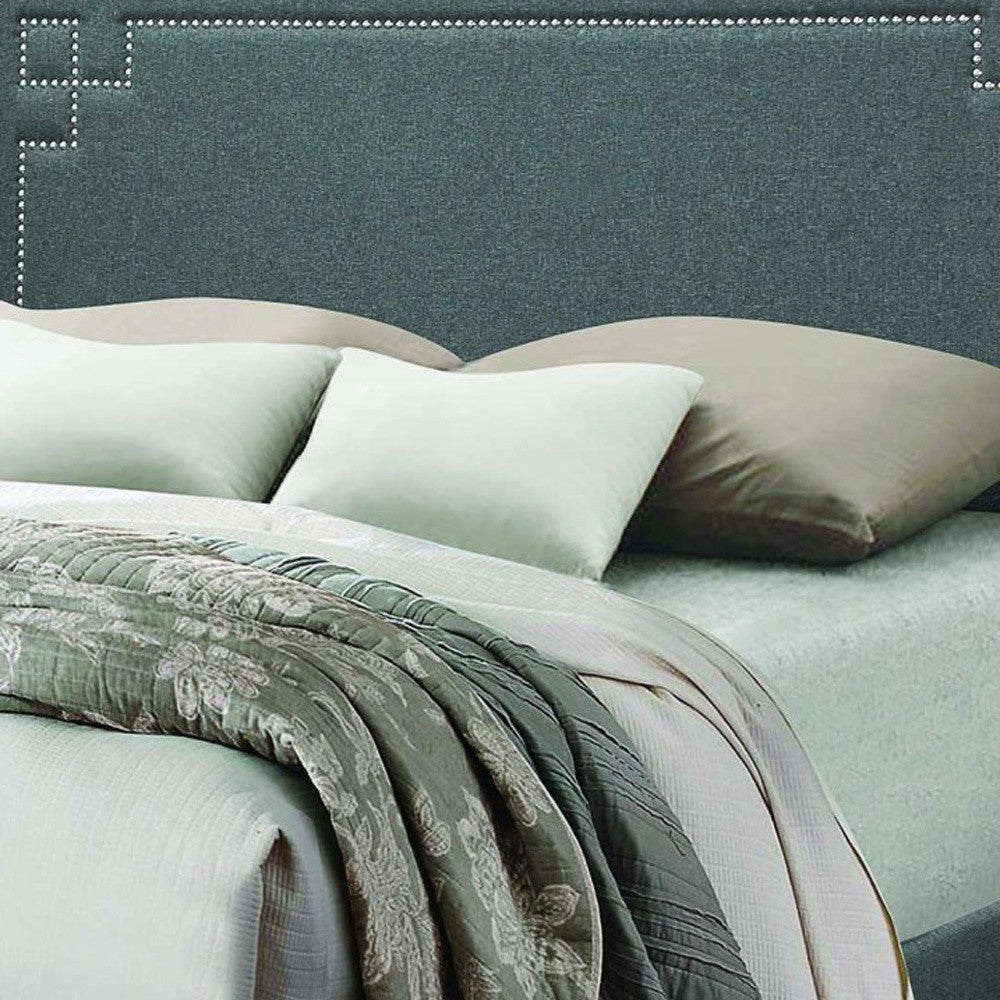 Contemporary Gray Upholstered King Size Bed