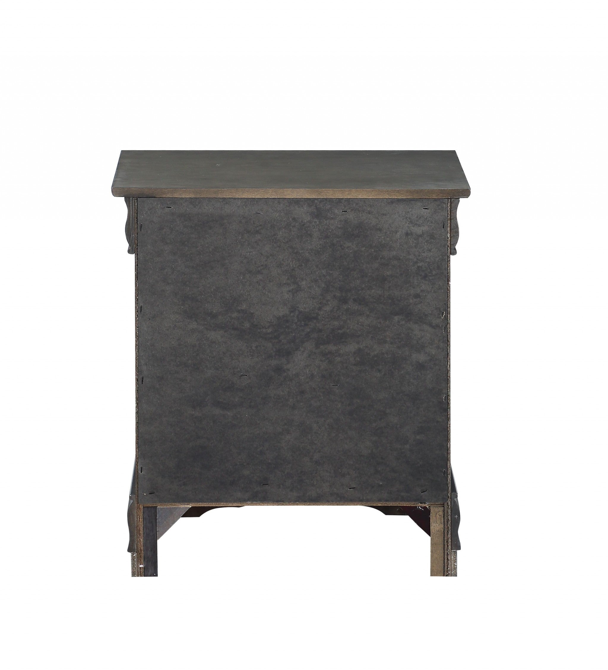 24" Gray Two Drawers Nightstand