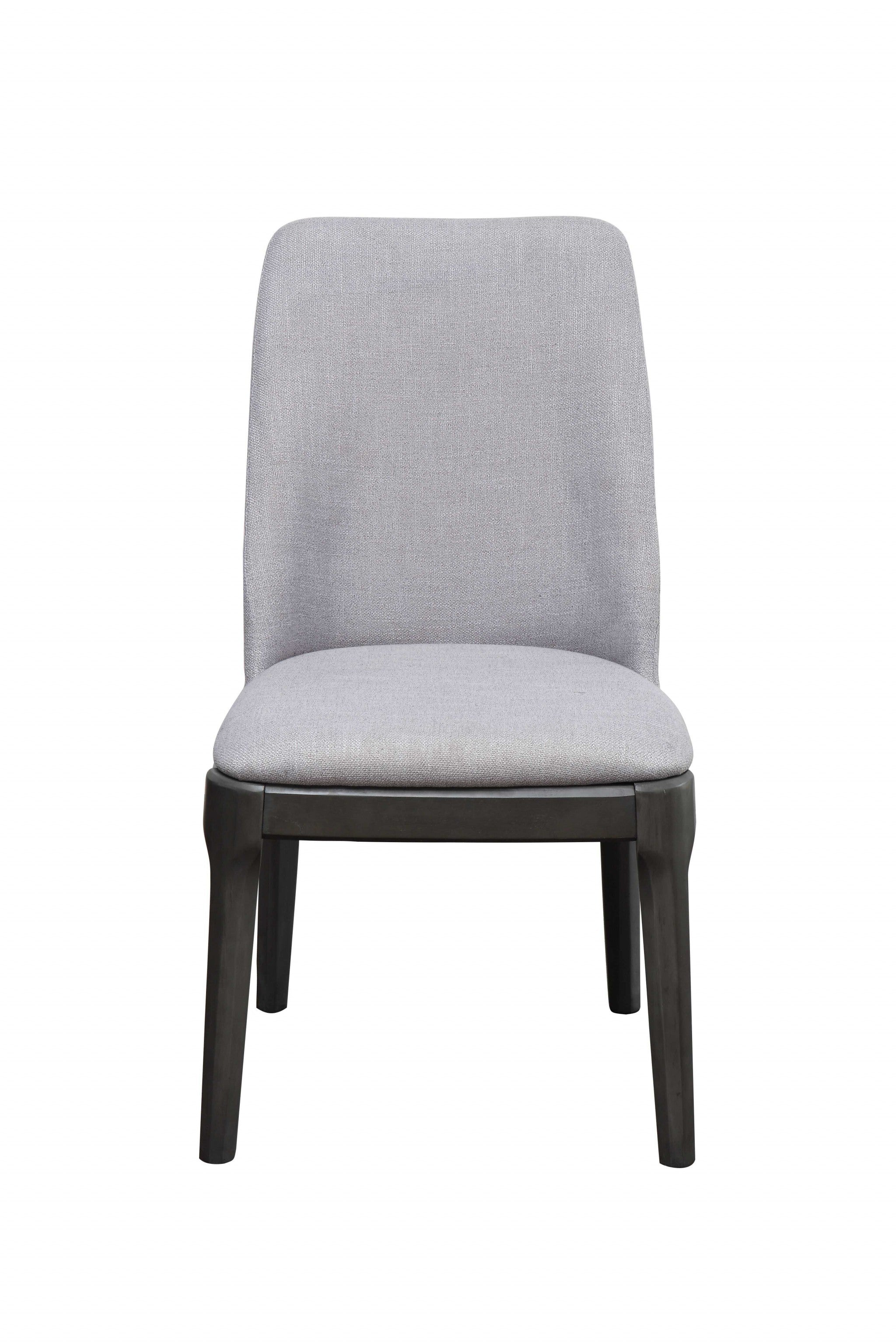 23" X 21" X 39" Light Gray Linen Upholstered Seat And Oak Wood Side Chair