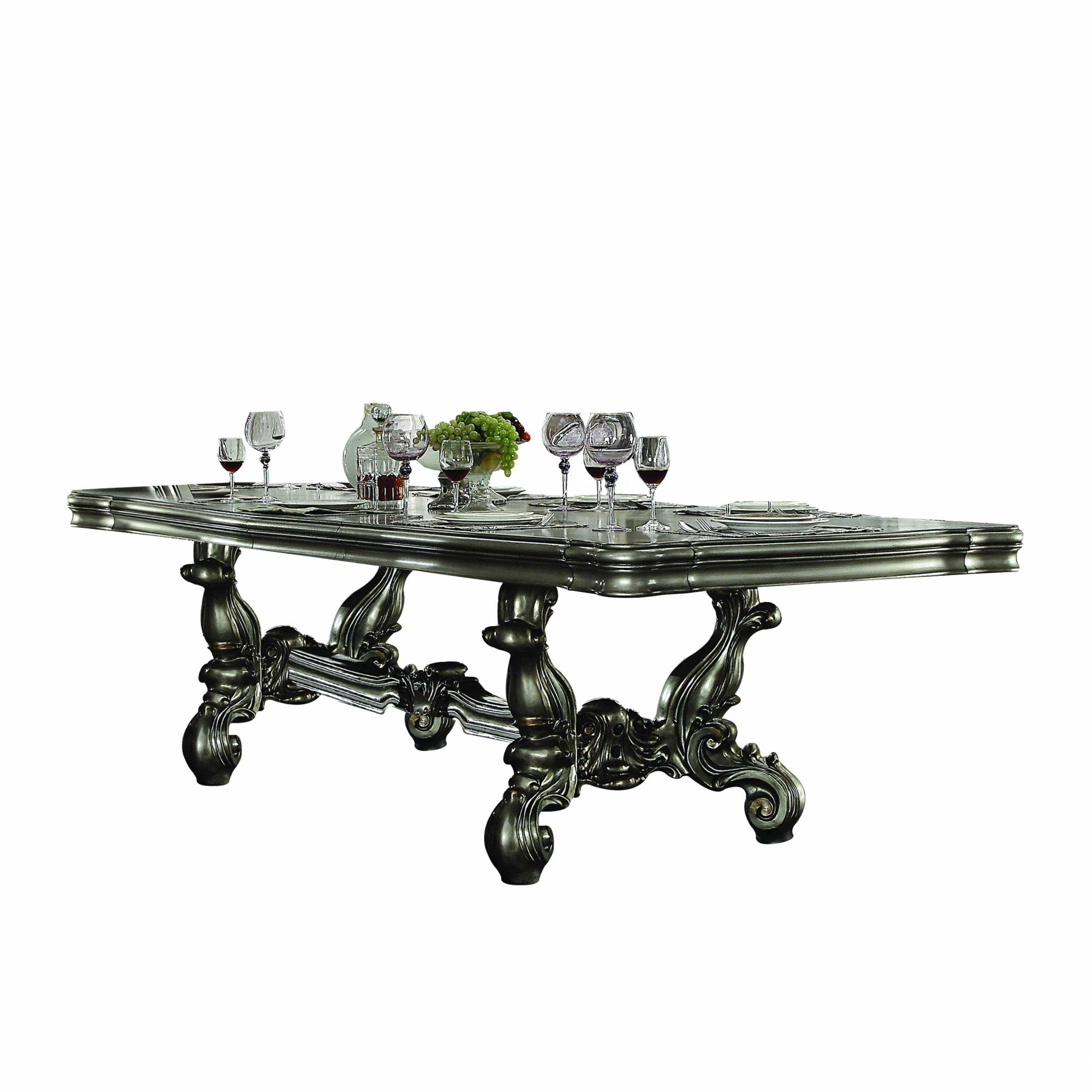 46" Green Solid Wood Dining Table