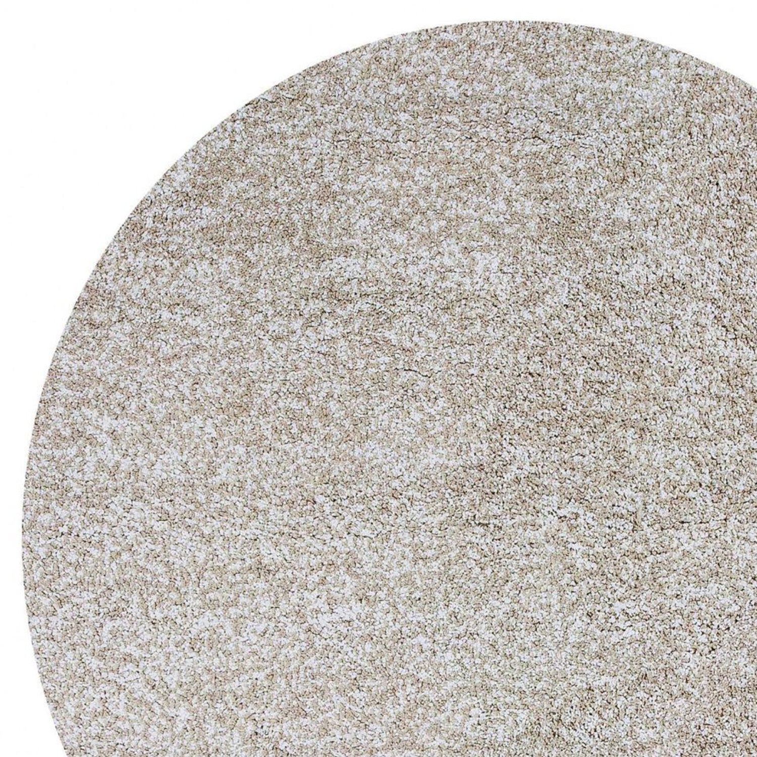 8' Round  Polyester Ivory  Heather Area Rug