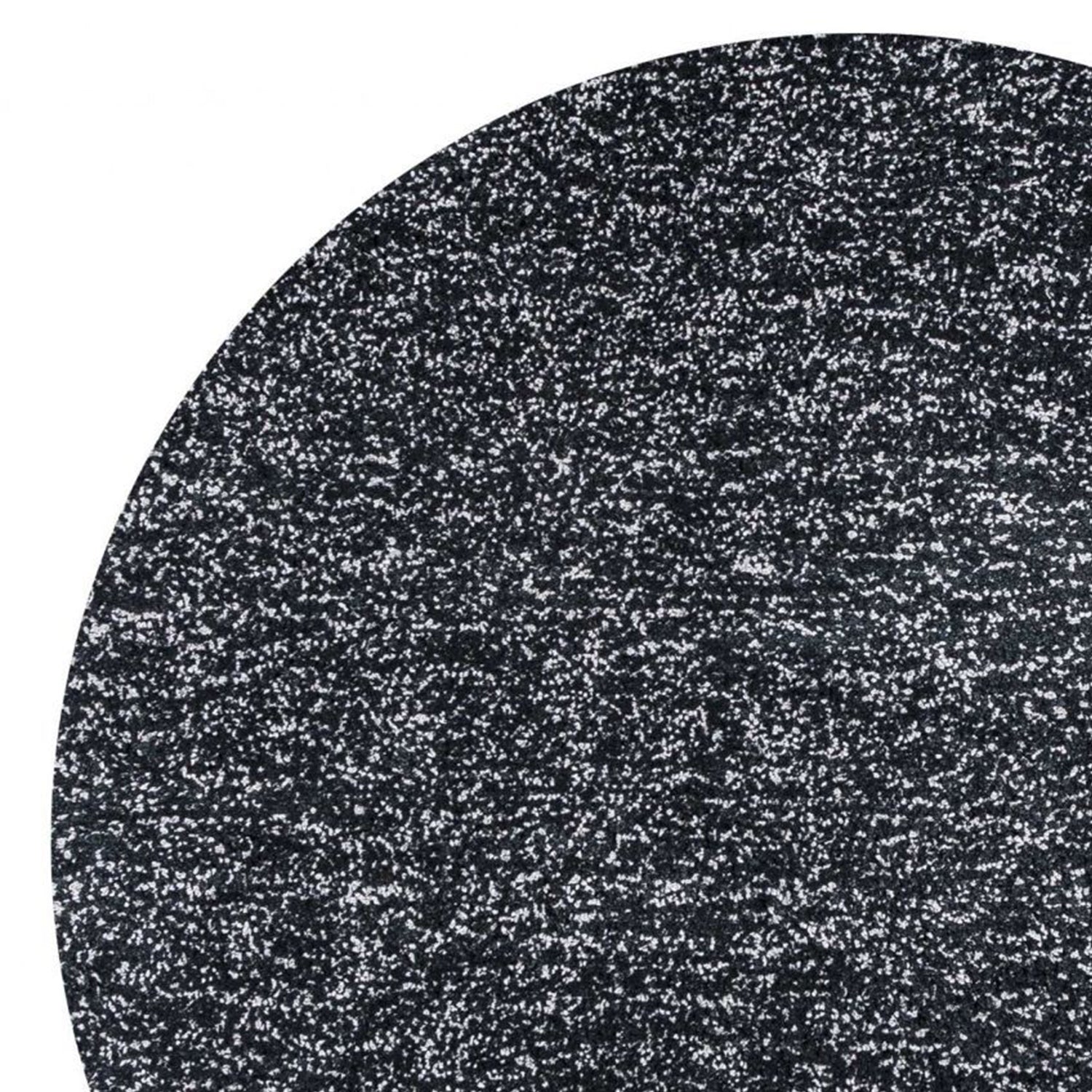 8' Black Heather Round Indoor Shag Rug