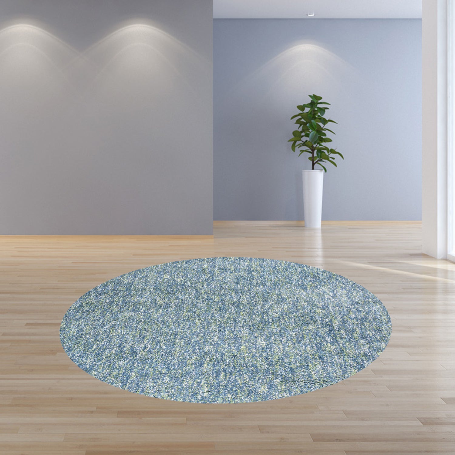 8' Round  Polyester Seafoam Heather Area Rug