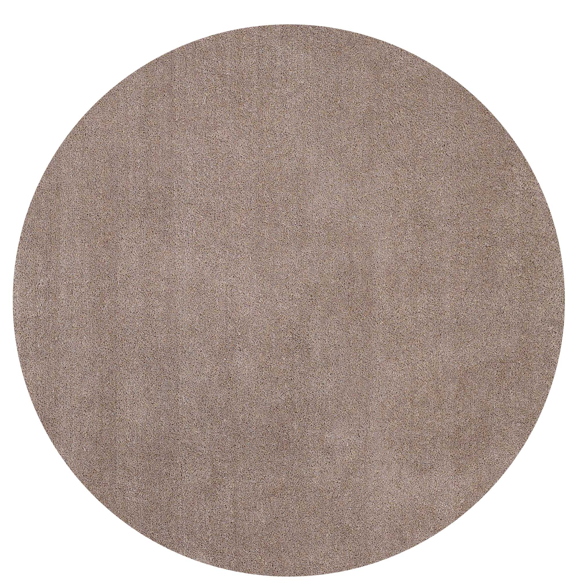 8' Beige Round Indoor Shag Rug