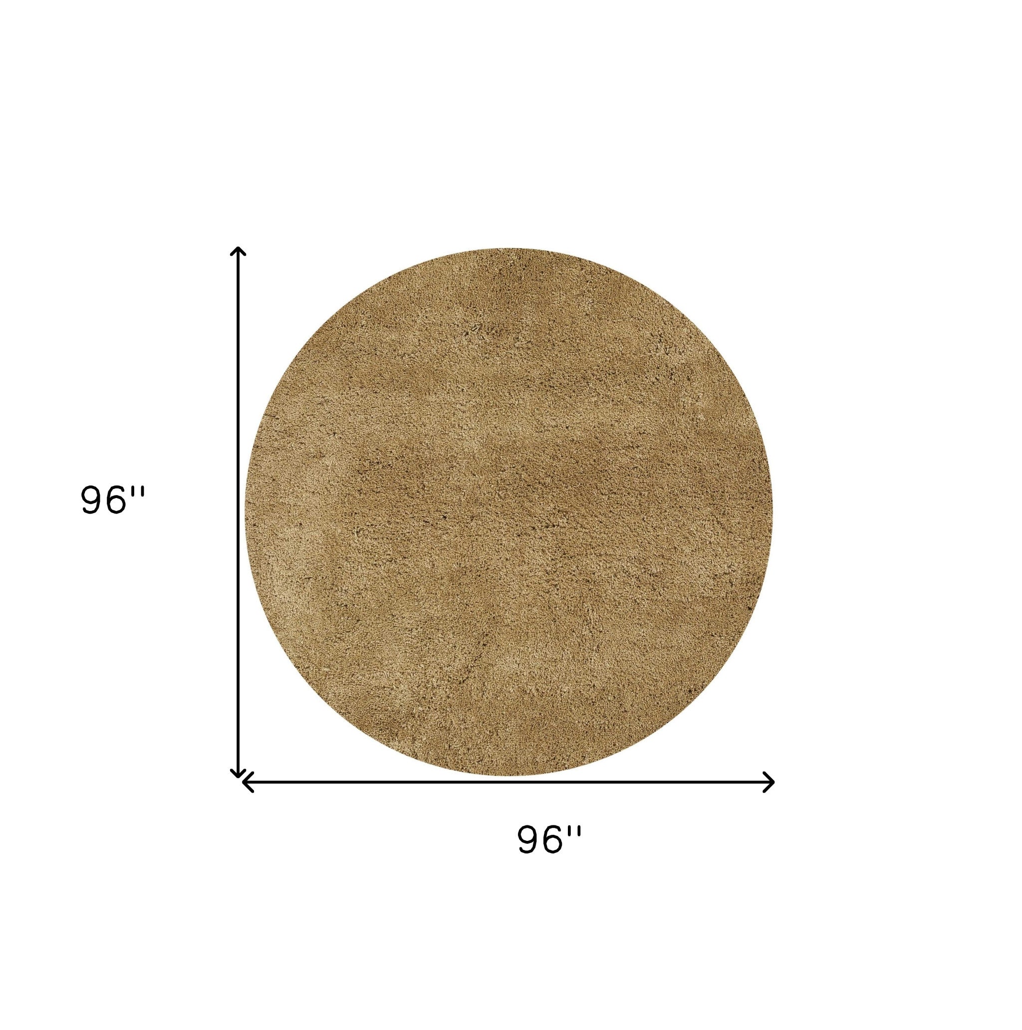 8' Round  Polyester Gold Area Rug