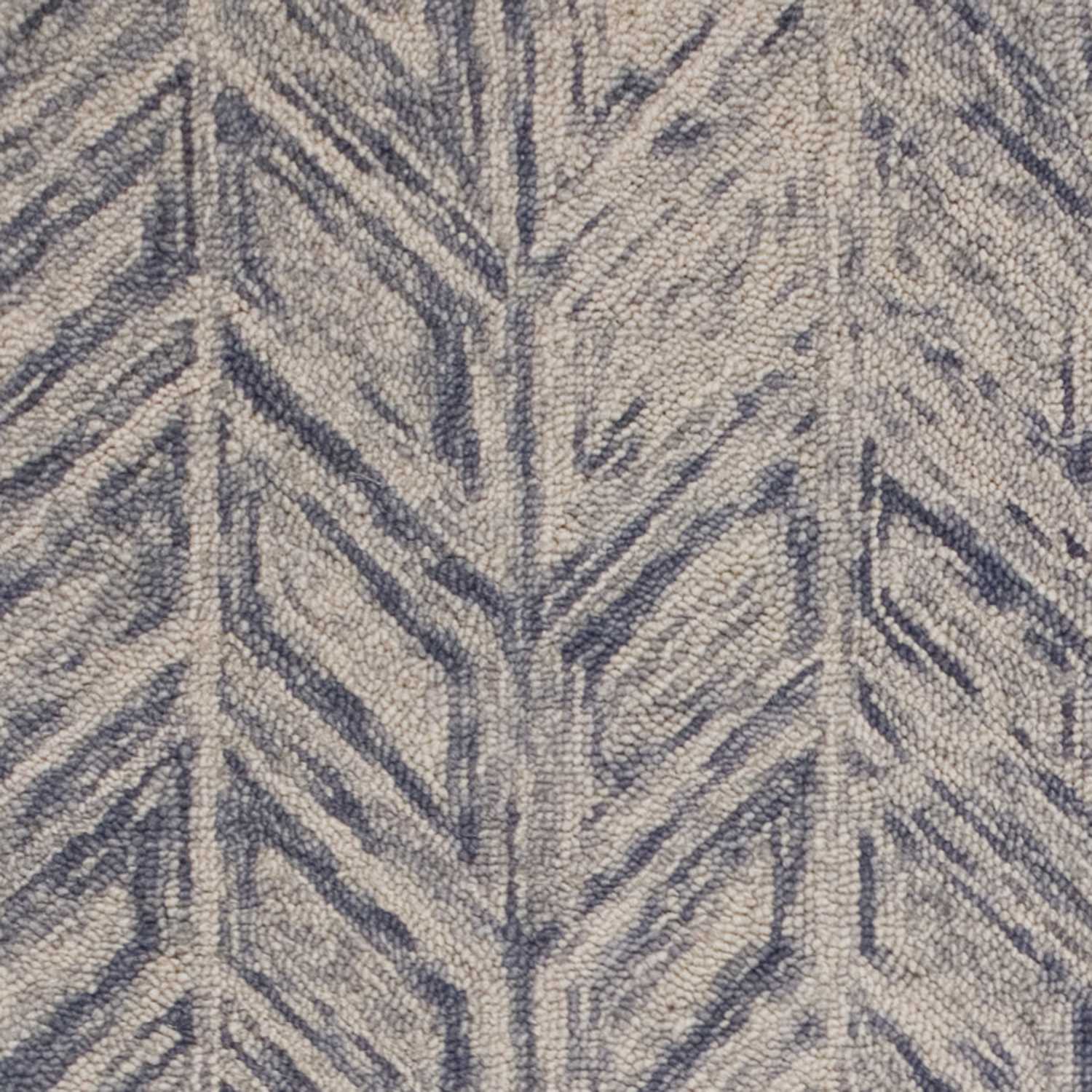 8'X10' Blue Hand Tufted Herringbone Indoor Area Rug