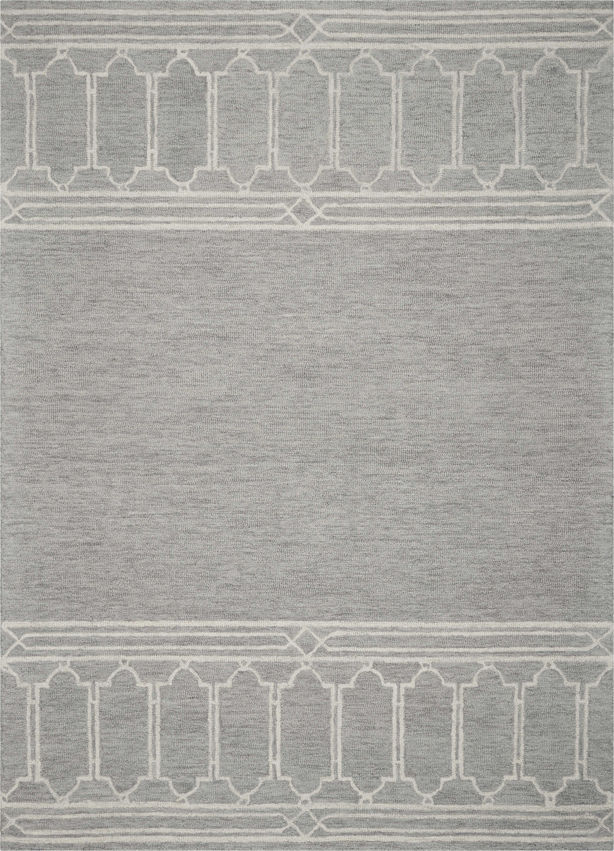 8' X 10'  Wool Grey Area Rug