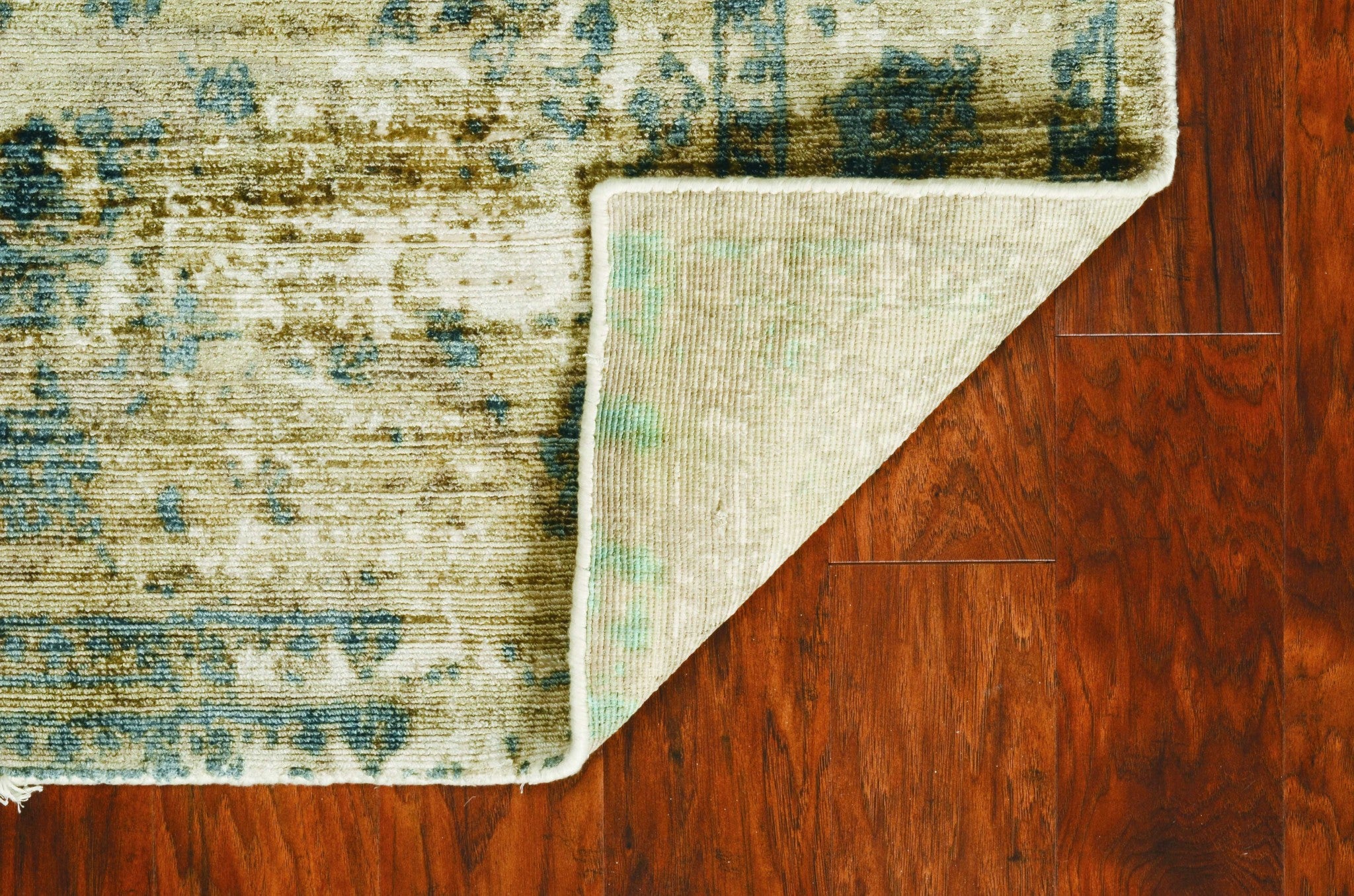 5' X 7'  Viscose Sand Or  Blue Area Rug