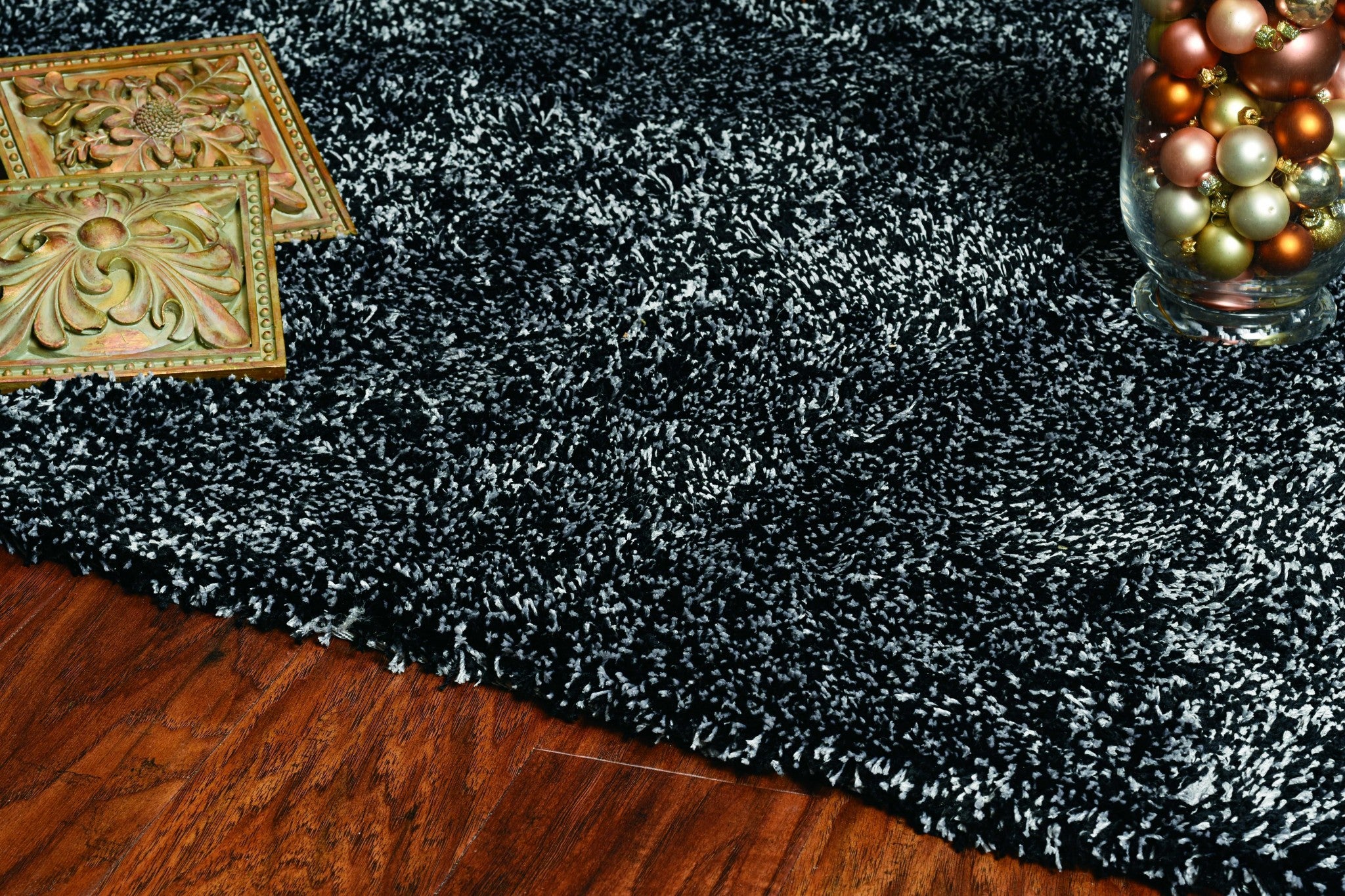 8' X 11'  Black Heather Shag Area Rug