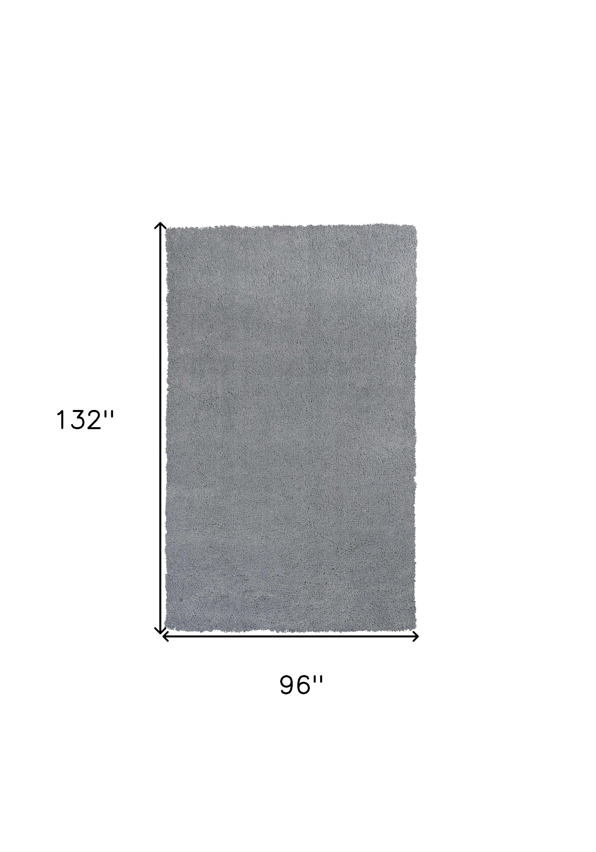 8'X11' Grey Indoor Shag Rug