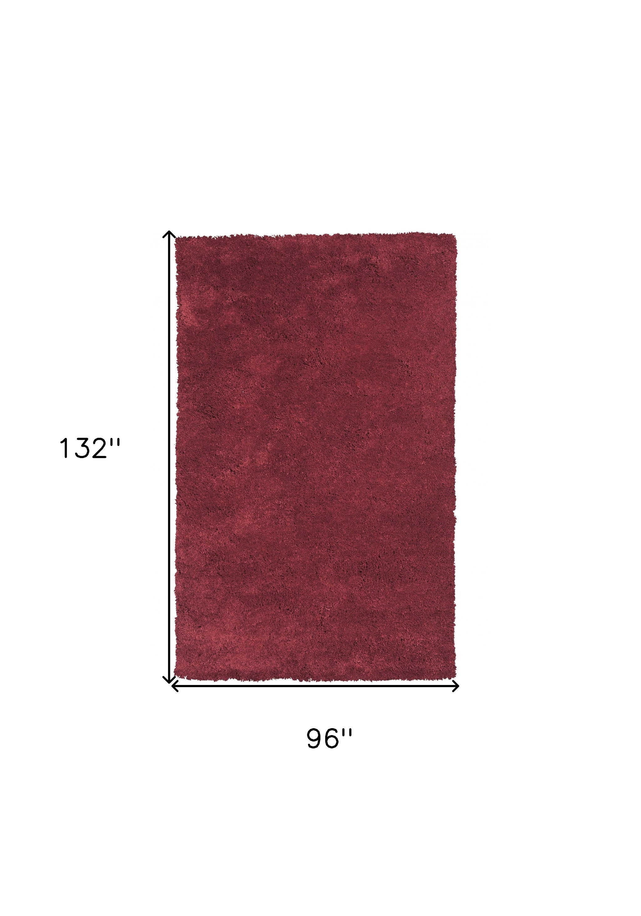 8' X 11'  Solid  Red Shag Area Rug