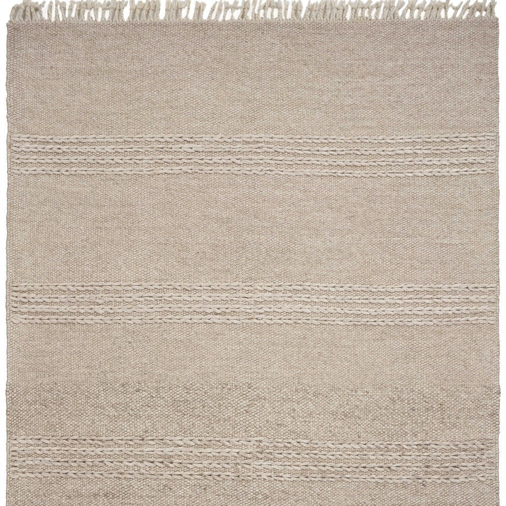 7' X 9'  Wool Natural Area Rug