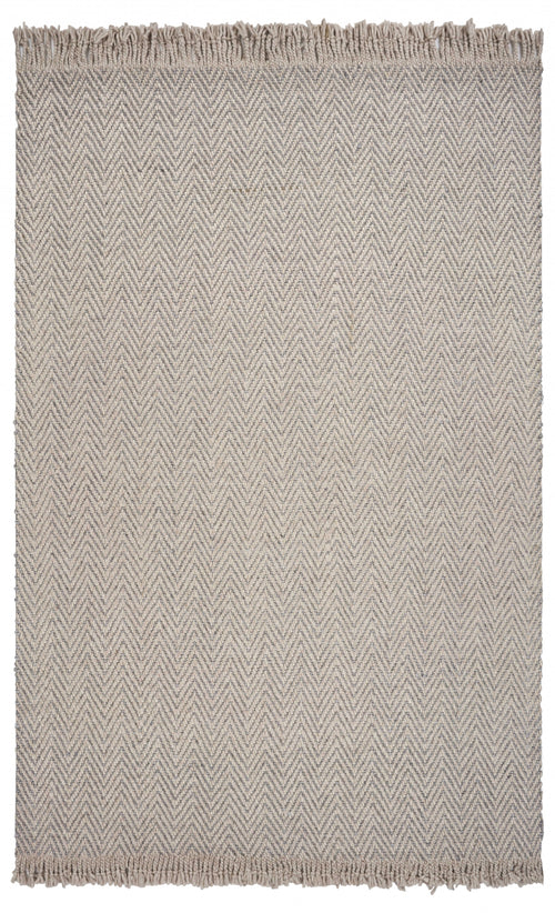 8'X10' Oatmeal Beige Hand Woven Herringbone Indoor Area Rug