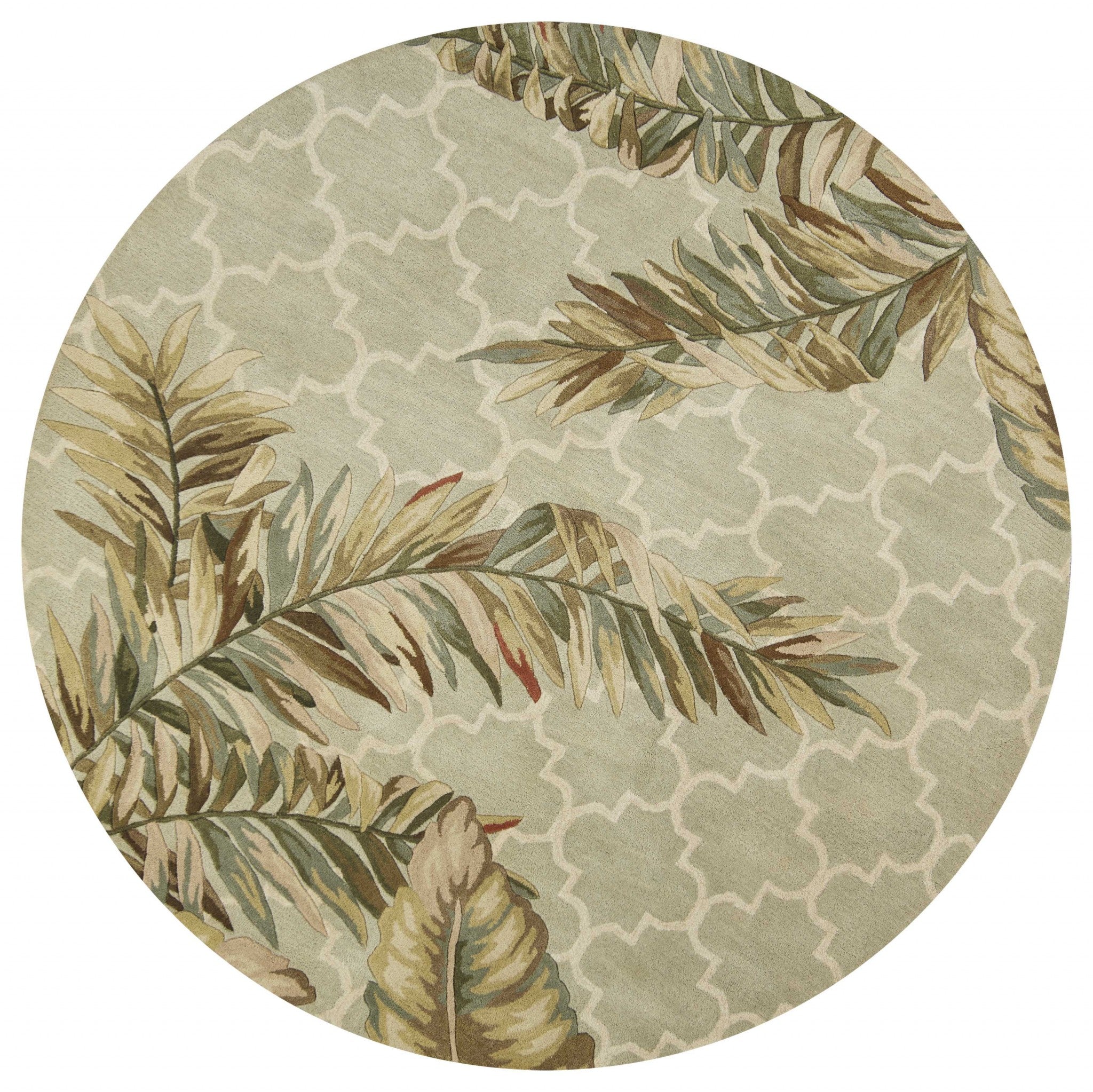 8' Sage Round Wool Hand Tufted Area Rug