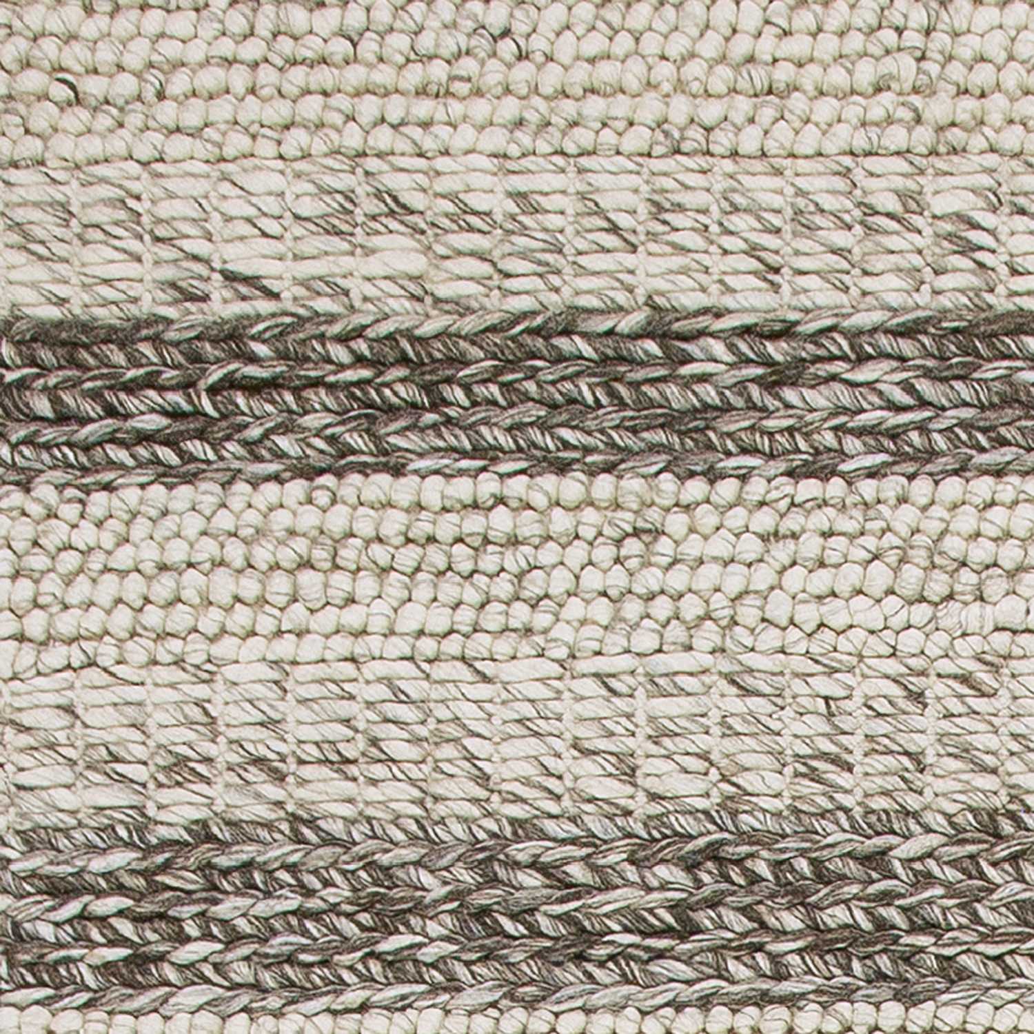 8'X10' Grey White Hand Woven Knobby Stripes Indoor Area Rug