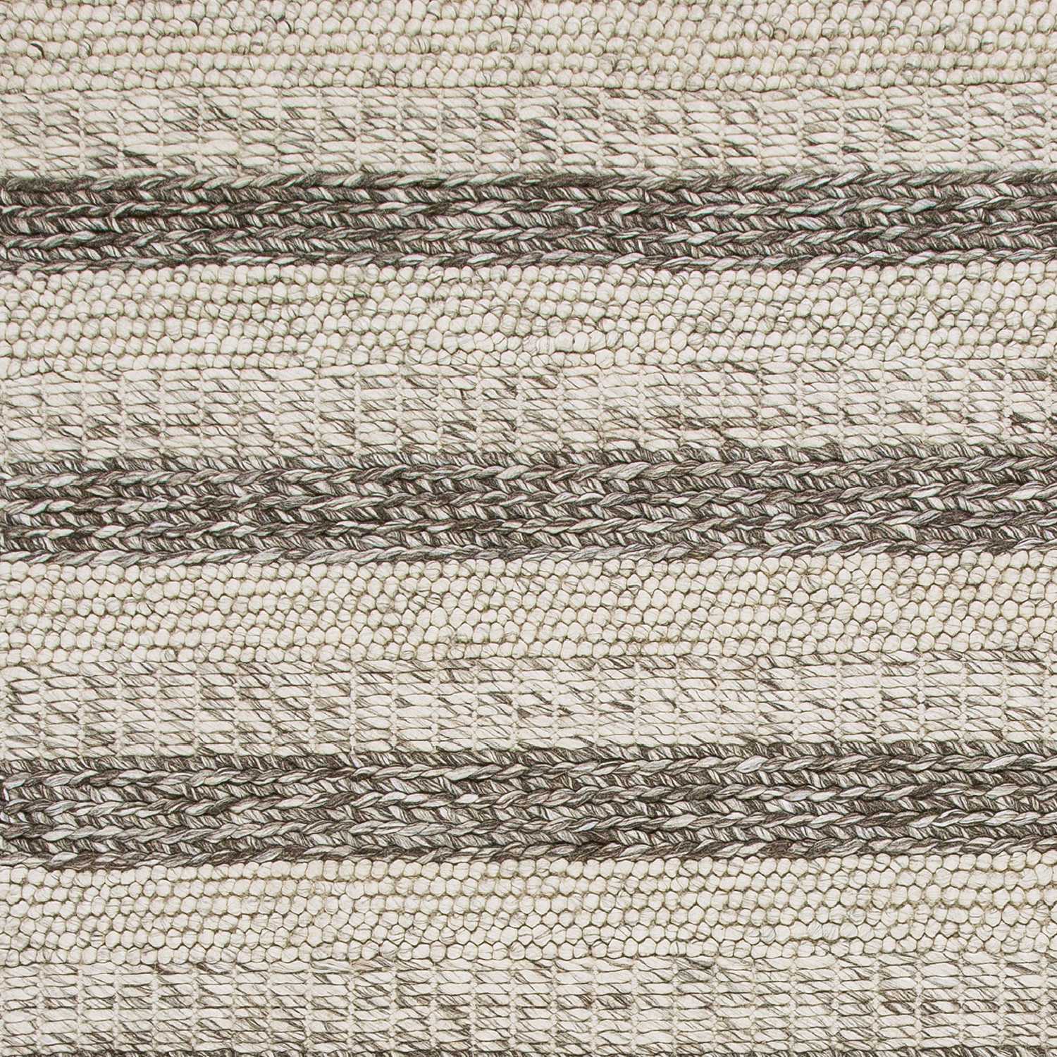 8'X10' Grey White Hand Woven Knobby Stripes Indoor Area Rug