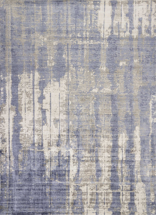 7' X 10'  Viscose Grey Or  Blue Area Rug