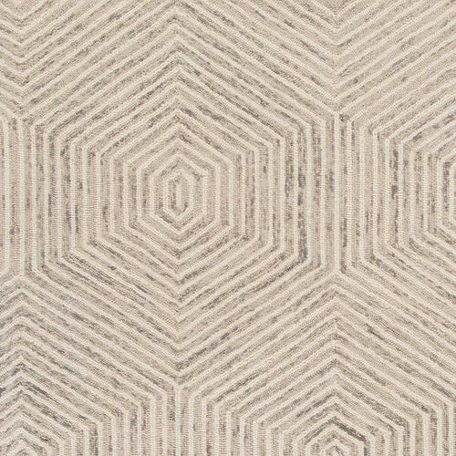 9' x 12' Sand Beige Wool Geometric Hand Tufted Area Rug