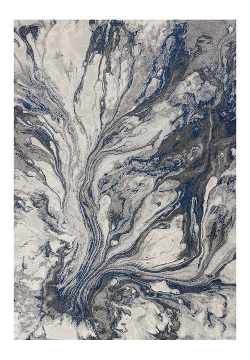 10'X13' Grey Machine Woven Abstract Watercolor Indoor Area Rug