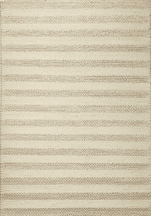 9' X 13' Wool White Area Rug