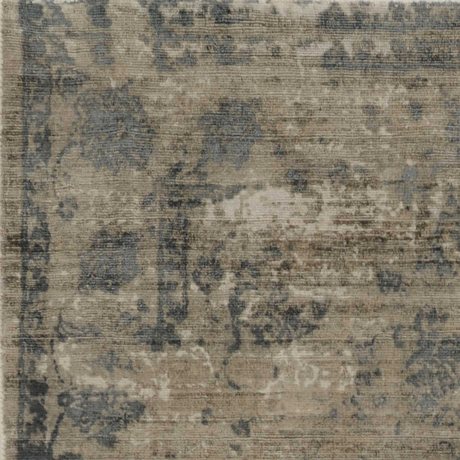 9 X 13 Viscose Sand Or  Blue Area Rug