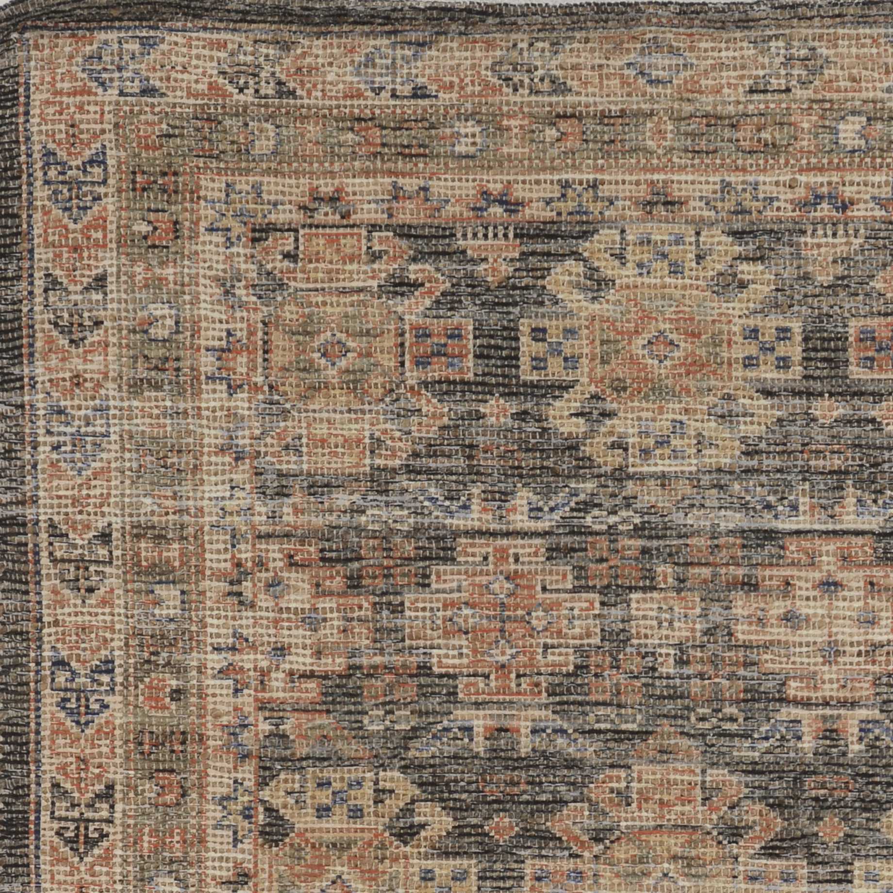 5'X7' Charcoal Hand Woven Traditional Indoor Area Rug