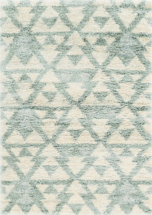 5' X 8' Ivory Or Grey Geometric Triangle Indoor Area Rug