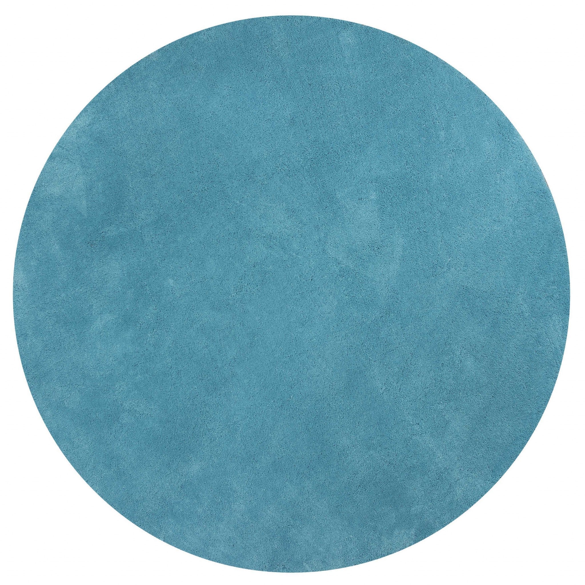 6' Highlighter Blue Round Indoor Shag Rug