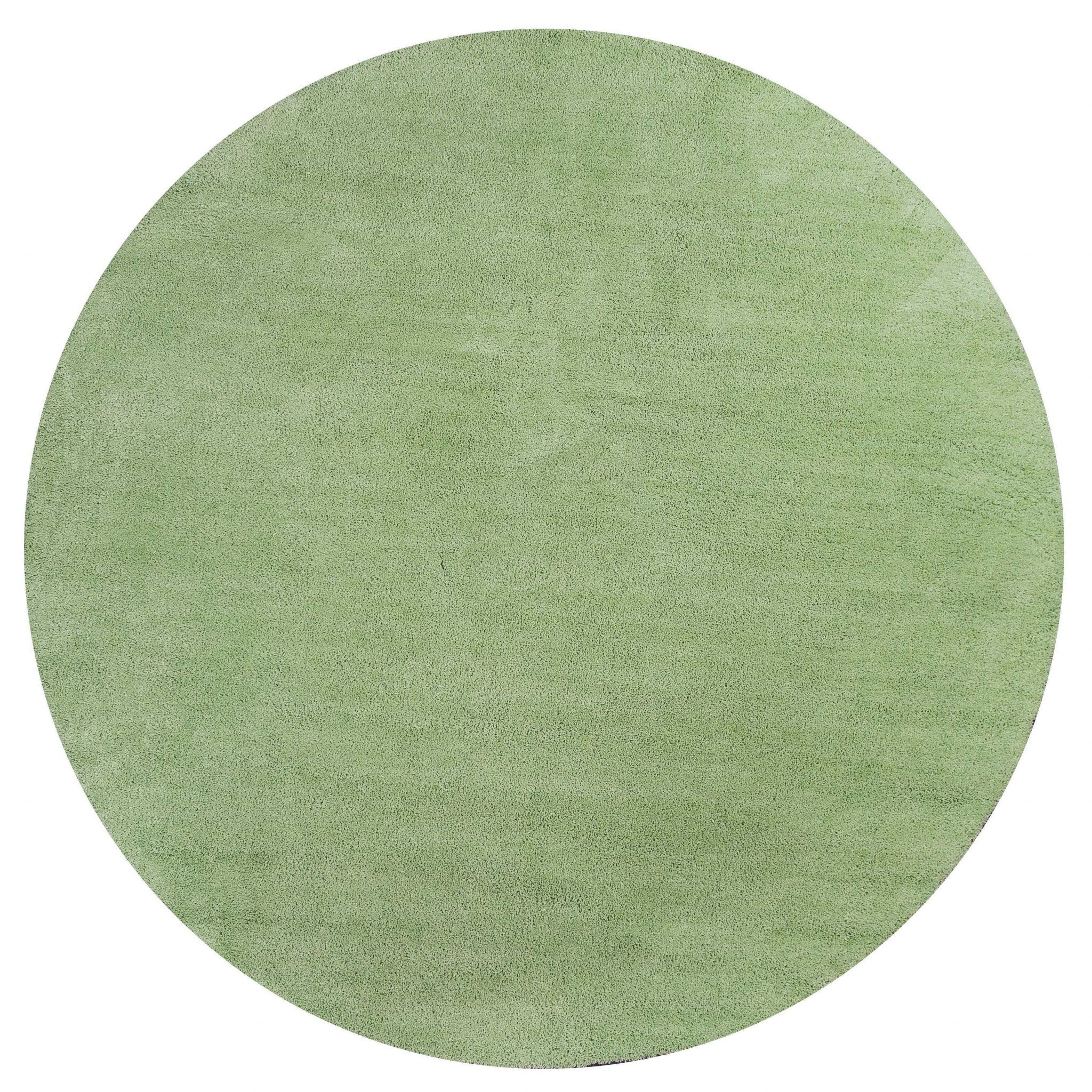 6' Round Spearmint Green Plain Indoor Area Rug