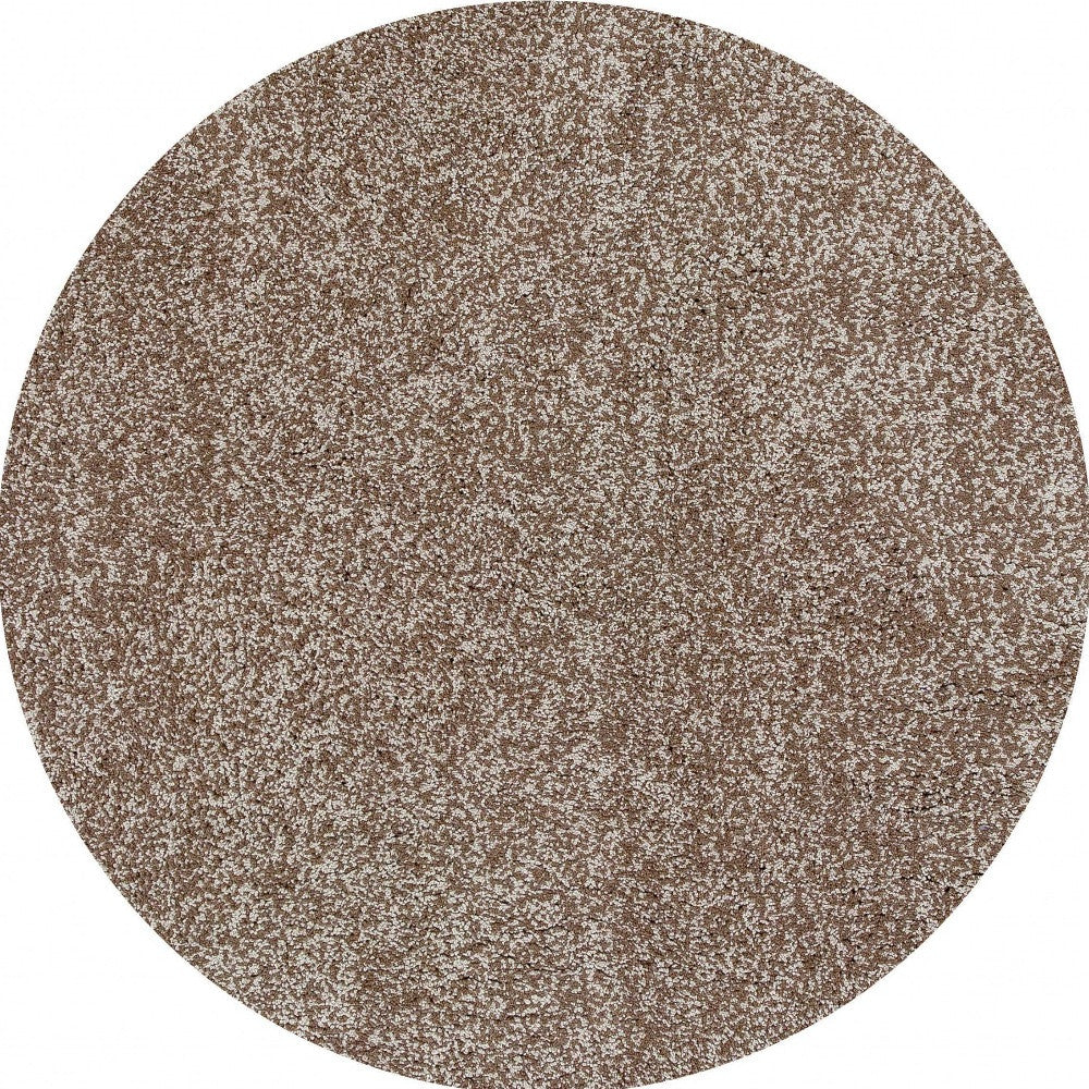 6' Round Beige Heather Plain Indoor Area Rug